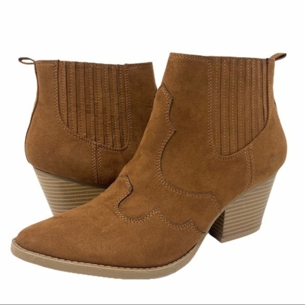 Kaari Blue Western Ankle Boots - Picture 1 of 11